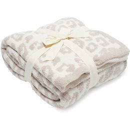 Dreams Blanket Top Sell Soft 100% Polyester Microfiber Feather Yarn Leopard Zebra Jacquard Knit Throw Blanket235Z