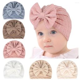 Hair Accessories 2 Pieces Children Baby Hat Kids Bowknot Cap Born Girls Pography Props Spring Autumn Modis Beanie Turban Infant