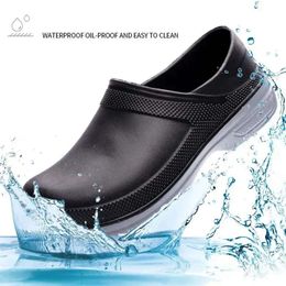 2023 New Hotel Clogs Non-slip Waterproof Oil-proof Work Breathable Resistant Kitchen Cook Chef Shoes Plus Size