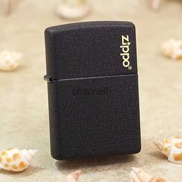 Lighters Genuine Black split paint oil lighter copper windproof cigarette Kerosene lighters Gift with anti-counterfeiting code YQ240222