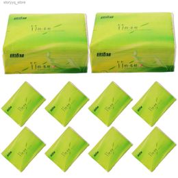 Tissue Boxes Napkins 10 Packs of Outdoor Extraction Type Papers Travel Bamboo Pulp Paper Practical Napkin Light Yellow Q240222