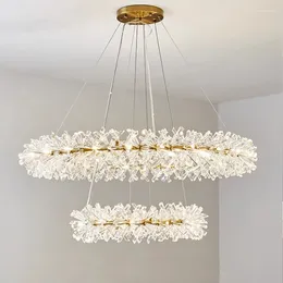 Chandeliers Crystal Nordic Luxury Pendant Lighting Modern Round Ceiling Chandelier Lamp For Living Room Bedroom Hanging