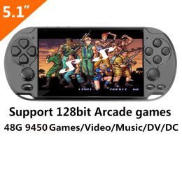 Players 48GB 128Bit Handheld Game Console 5.1 inch MP4 Video Game Console builtin 9450 game for arcade/gba/gbc/snes/fc/smd kid gift