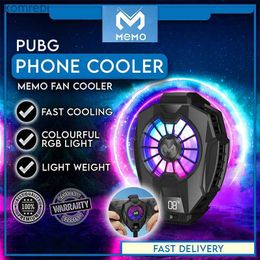 Other Cell Phone Accessories MEMO Mobile Phone Cooler DL05 Game Cooling Fan with Temperature Display Radiator Cool Heat Sink For PUBG Smart Phones Tablets 240222