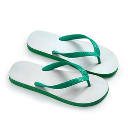 Fashion Soft sole anti slip solid Colour Flip Flops slippers beach shoes summer sandals mules green