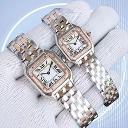 Luxury fashion couples watch for mens and womens set Swiss quartz watch diamond stainless steel Sapphire crystal square wristwatch whit Box Sapphire waterproof