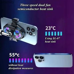 Other Cell Phone Accessories SL07 Mobile Phone 3 Gear Adjustable Semiconductor Cooling Fans System Radiator for Live Streaming Game Cooler for IPhone Android 24022