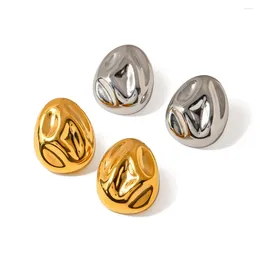 Stud Earrings Youthway Stainless Steel Lava Recessed Liquid Metal For Women Golden Color Charm Jewelry Trendy