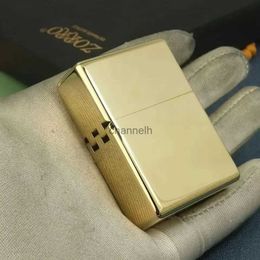 Lighters 912 912S Heavy Duty Armour Brass/Titanium Windproof Krosene Lighter; 3/5 Hinged Metal Gasoline Lighter Mens Gift YQ240220