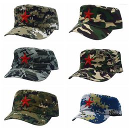 Berets Flat Top Camouflage Hat Casual Five-pointed Star Airforce Caps Unique Retro Camouflag Cap Training