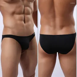 Underpants See Through Ice Silk Men Sexy Bulge Pouch Briefs Seamless Panties Breathable Lingerie Male Underwear Bikini Trunks