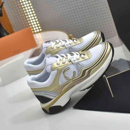 Designer Shoes New Pattern Hiking Footwear Sports Shoes Luxury Channel Sneakers Fashion Women Running Trainers Gold and silver sdfdx