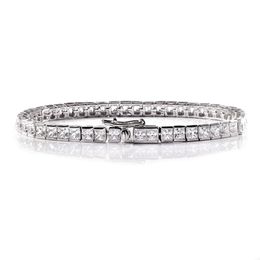 Trendy Fashion Jewelry Sterling Sier Bracelet 3Mm 5Mm Princess Cut Moissanite Tennis Bracelets