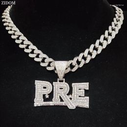 Pendant Necklaces Women Men Hip Hop PRE Necklace Cuban Chain Hiphop Iced Out Bling Fashion Jewellery Charm Gifts