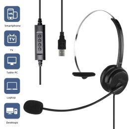 Headphone/Headset Telephone Headset Call Centre Operator USB Corded Offical Headphone With Micro for Computer Laptop PC Gaming business headset