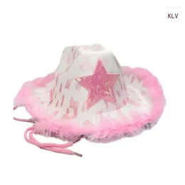 Berets Wide Brim Cowboy Hat Cosplay Cowgirl Bachelorette Party Carnival Top Headwear Women Halloween Props