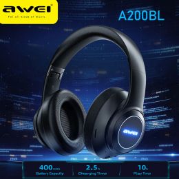 Headphone/Headset Awei A200bl Gaming Bluetooth 5.3 Headset Super Deals Colorful Breathing Lights Wireless Headset Hifi Sound Headphones with Mic