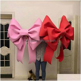 Decorative Objects Figurines Aqumotic Diy Huge Bow Material Package Nt Bowknot Large Bowtie Decoration Handmade Pe Party Backgroun Dhqmb