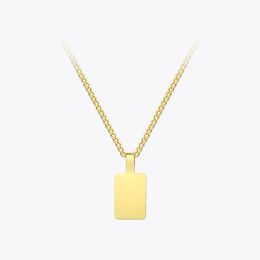 Necklaces ENFASHION Personalized Engraved Name Necklace Stainless Steel Circle Square Pendant Necklaces For Couples Jewelry Custom PB3010