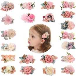 Hair Accessories Handmade Head Flower Clip Pearl Feather Princess For Girls Kids Dance Party Headwear