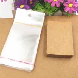 Necklaces 200pcs Kraft Necklace Cards+200pcs OPPBags,Paper Jewelry Cards, Necklace Vintage Classic Card,Packaging Accessories Display Card