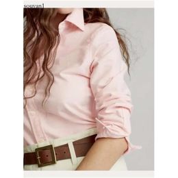 Женские блузки, рубашки, маленькая рубашка-поло с вышивкой лошади, высококачественные поло, хлопковая рубашка с длинными рукавами, трикотажные изделия размера S-XL