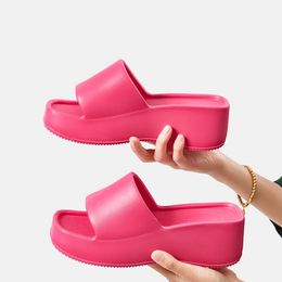 EVA slippers for women with a 6cm thick sole casual wear at home and outdoor Scuffs sandal pink red blue