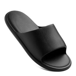 Slippers for Womens Mens Bath Pool Indoor USE Slipper By Rubber Flats Sandals black