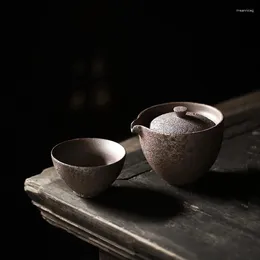Teaware Sets Vintage Japanese Teapot Ceramic Kettle Gaiwan Tea Cups Portable Travel Office Set