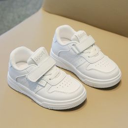 Kids Sneakers 2024 Spring Autumn New PU Children Shoes Girls Sports Small White Shoes Breathable Boy Casual Shoes Soft Soled Baby Walking Shoes