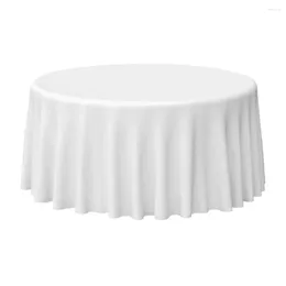 Table Cloth White Satin Tablecloth 145-335cm Round Cover Wholesale Elegant Solid Cloths For Wedding Event Party El Decoration