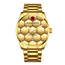 KADEMAN Brand Fashion Style High Definition Luminous Mens Watch Quartz Calendar Watches Leisure Simple 43mm Masculine Wristwatches293W