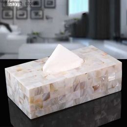 Tissue Boxes Napkins Rectangular Marble Texture Resin Facial Tissue Box Kitchen Office Car Napkin Holder Paper Towel Dispenser Container Home Decor Q240222