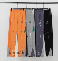 Mens Jeans Pants Galleries Sweatpants Dept Speckled Letter Print Womens Couple Loose Versatile Casual Straight Graffiti Red Grey White GBZT