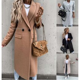 Designer Womens Coat Jackets Wool & Blends Winter Coats Trench Jacket Autumn Trench Single Breasted Solid Color Women's Slim Long Windbreaker Woolen Gaoqisheng123