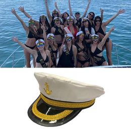 Berets Navy Hat Adults Cosplay Costume Captain Hats(White)
