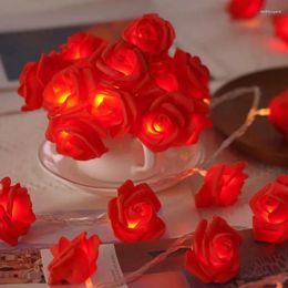 Strings 2M 1OLEDs Lights Rose Flower Fairy LED Light String Festoon Garland Lamp For Christmas Wedding Party Valentine Room Decoration