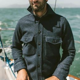 Men's Jackets Retro Shirt Jacket Lapel Single Breasted Loose Relaxed Work Safari Style Large Pocket Top
