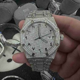 SuperClone Ap Diamond Diamonds Watch Pass Test Quartz Movement vvs Iced Out Sapphire 904L Steel Diamond watch men Sapphire Glass lens waterproof and sweatproof c