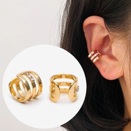 Earrings 10pcs CZ Paved Adjustable Ear Cuffs, Gold Plated Brass Earwire Earring Clips (GB1875)