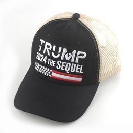 2024 U.S. Presidential Election Cap Washed Old Trucker Cap Trump Embroidered Mesh Baseball Cap DHL FREE SHIPPING