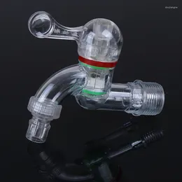 Bathroom Sink Faucets 1pc Plastic 15mm 20mm 2 Sizes Male Thread Transparent Faucet PC Water Tap Garden Irrigation Connector Washing Machine