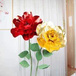 Decorative Flowers Shiny Finished Giant Rose Flower Head Road Leading Party Setting Arrangement Pography Props Fake Foam Artificial Flores