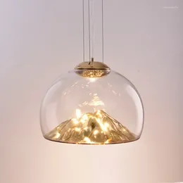 Pendant Lamps Art Deco Novelty Glass Mountain Light LED Modern Loft Home Hanging Lamp For Bedroom Lobby Living Room Restaurant