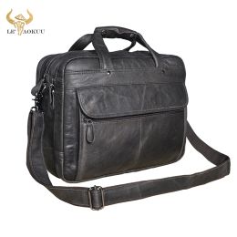 Backpack Men Genuine Leather Retro Gray Business Briefcase Messenger Bag Male Design Travel Laptop Document Tote Portfolio Bag 7146