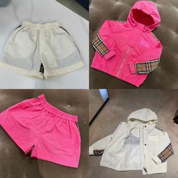 kids Casual Autumn Spring sets clothes Designer Girls Sunscreen boys baby set girl Long sleeved cardigan pleated skirt 100-140 e5Ml#