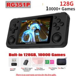 Players 128G ANBERNIC RG351P Retro Game Console RK3326 Linux System PC Shell PS1 Game Player Portable Pocket RG351 Handheld Game Console