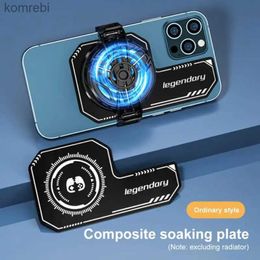 Other Cell Phone Accessories 2023 Cell Phone Cooler Plate Radiator Magnetic Radiating Sticker for Game Cooling Fans Heat Sink For IPhone / /Samsung 240222