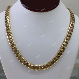 Fine Jewelry 16mm Gold Miami Cuban Chain Selling Shine Brightly 10k 14k Solid Gold Wholesale Cuban Link Chain