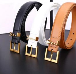 Designer Belt Mens Belt for Woman designer 3.0cm Width High Quality Men Designer Belts S Buckle Womens Waistband 6 Colour optional white belt Genuine Leather Belt